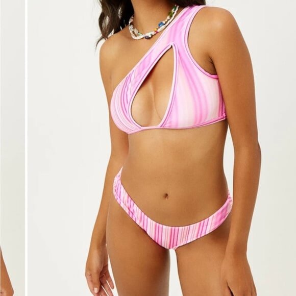 NWT Frankie’s Bikinis Katarina Cheeky Solar Stripe Velvet Bikini Bottoms - Picture 6 of 7